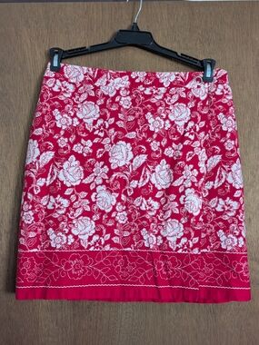 Vintage Red and White Wrap Short Skirt All Tied Up in Style Size 10 by Annex